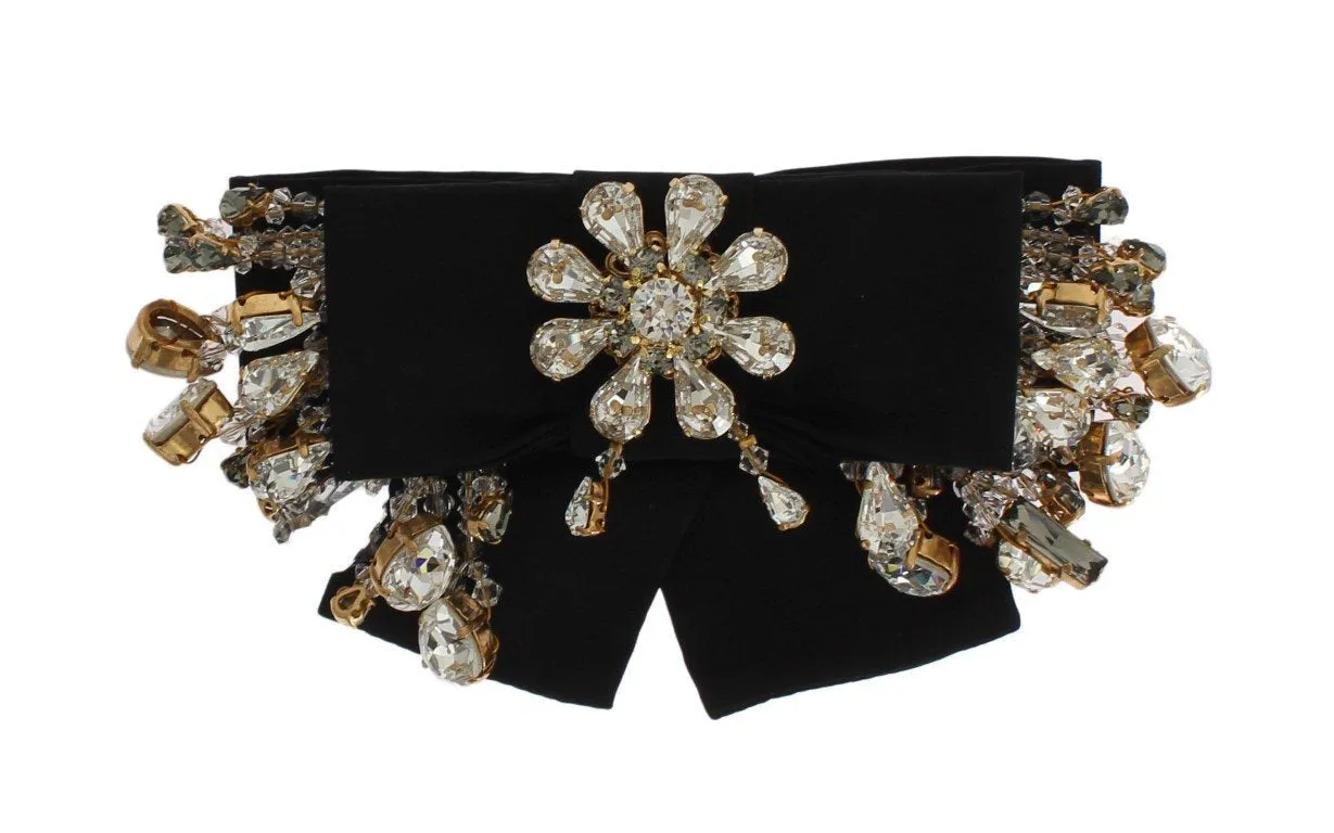 Gold Brass Sicily Baroque Clear Crystals Hair Clip