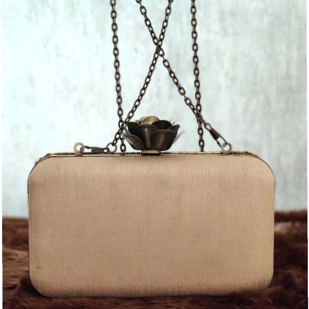 Gold Evening Clutch Handbag , Party Purse Indian Zardozi Clutch Sling, Wedding Bridal Bag, Embellished  Evening Clutch, Gift
