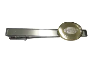 Gold Toned Etched Oval Football Tie Clip