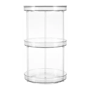 GOMINIMO 3 Tier Turntable Cabinet Organizer (Transparent)