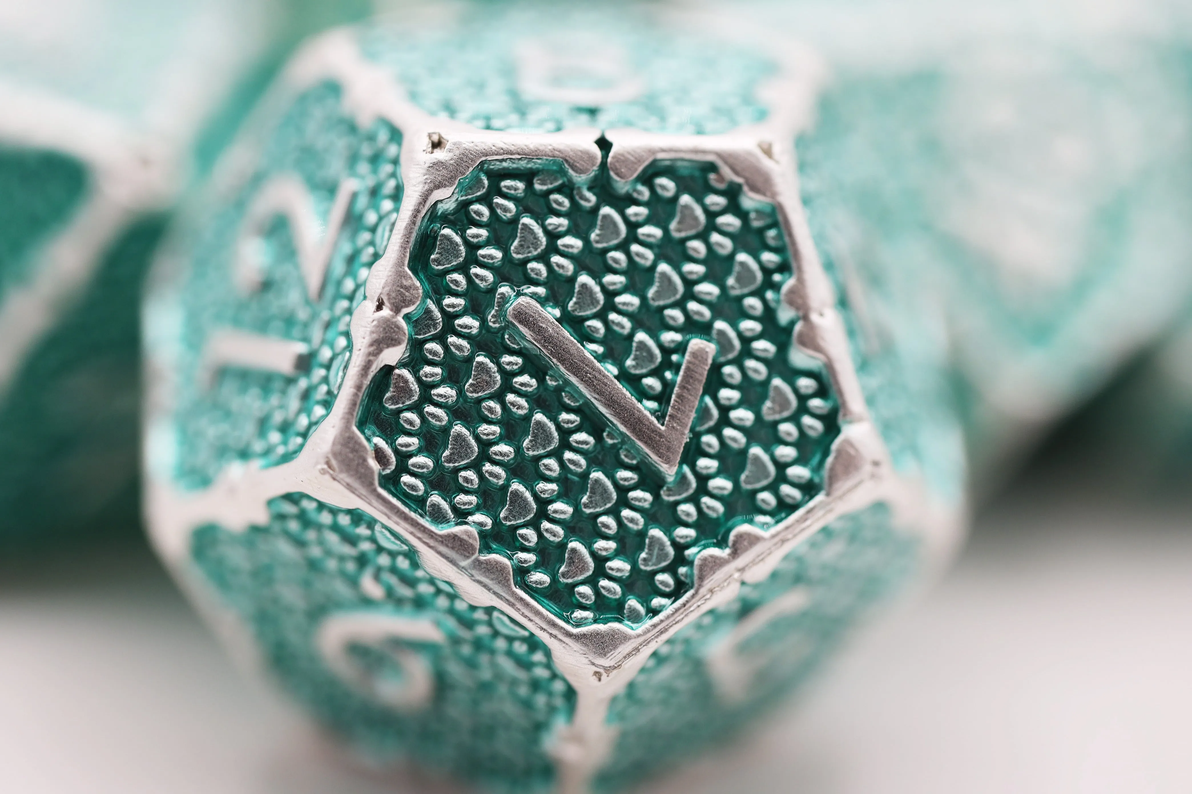 Grassy Paw Prints - Metal RPG Dice Set