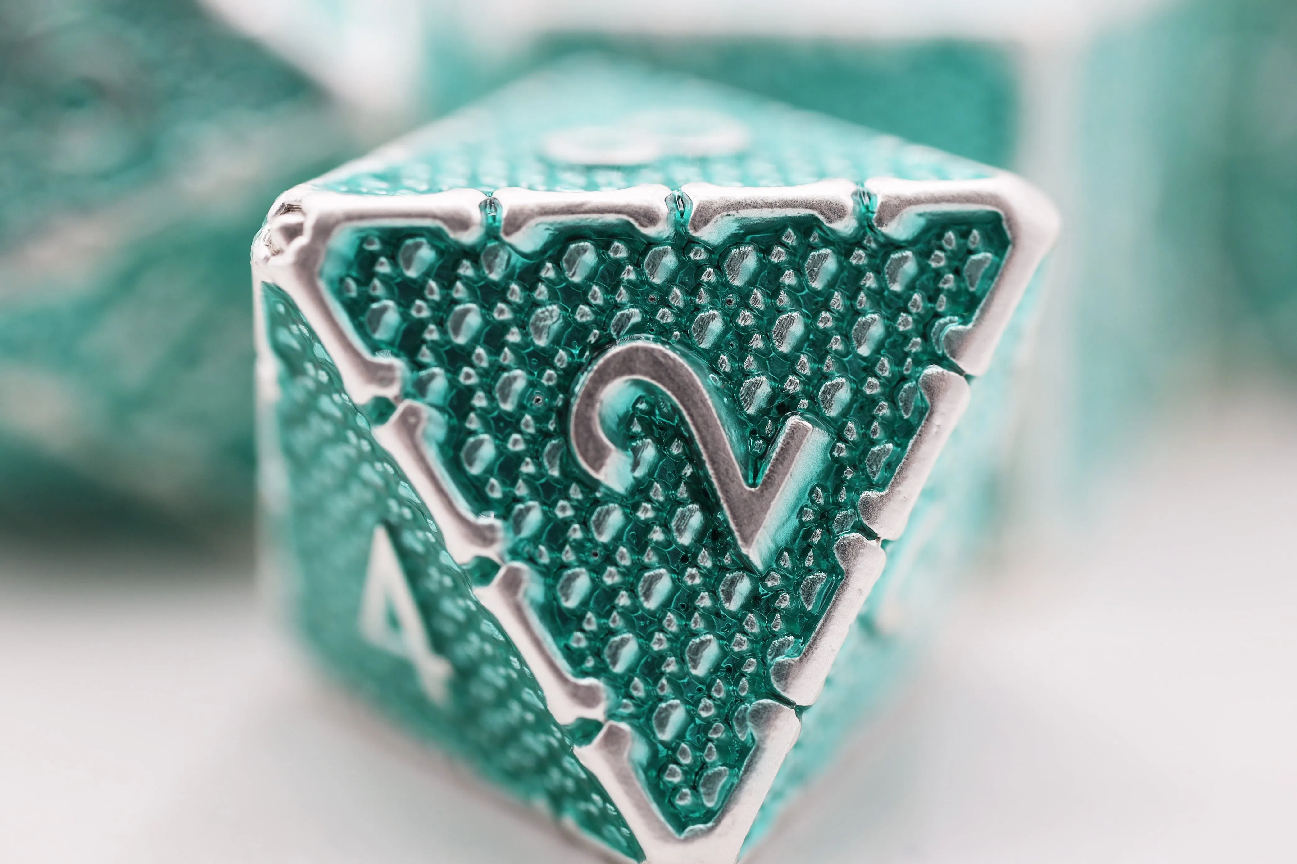 Grassy Paw Prints - Metal RPG Dice Set