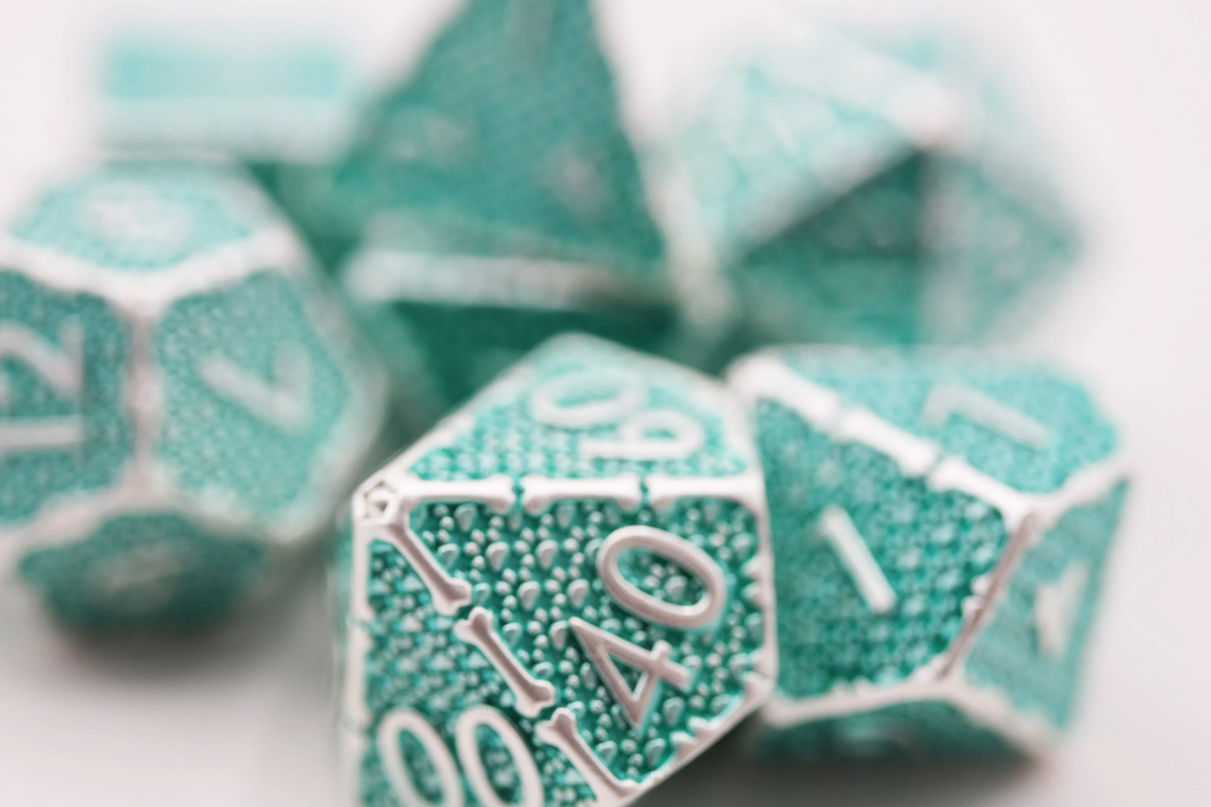 Grassy Paw Prints - Metal RPG Dice Set
