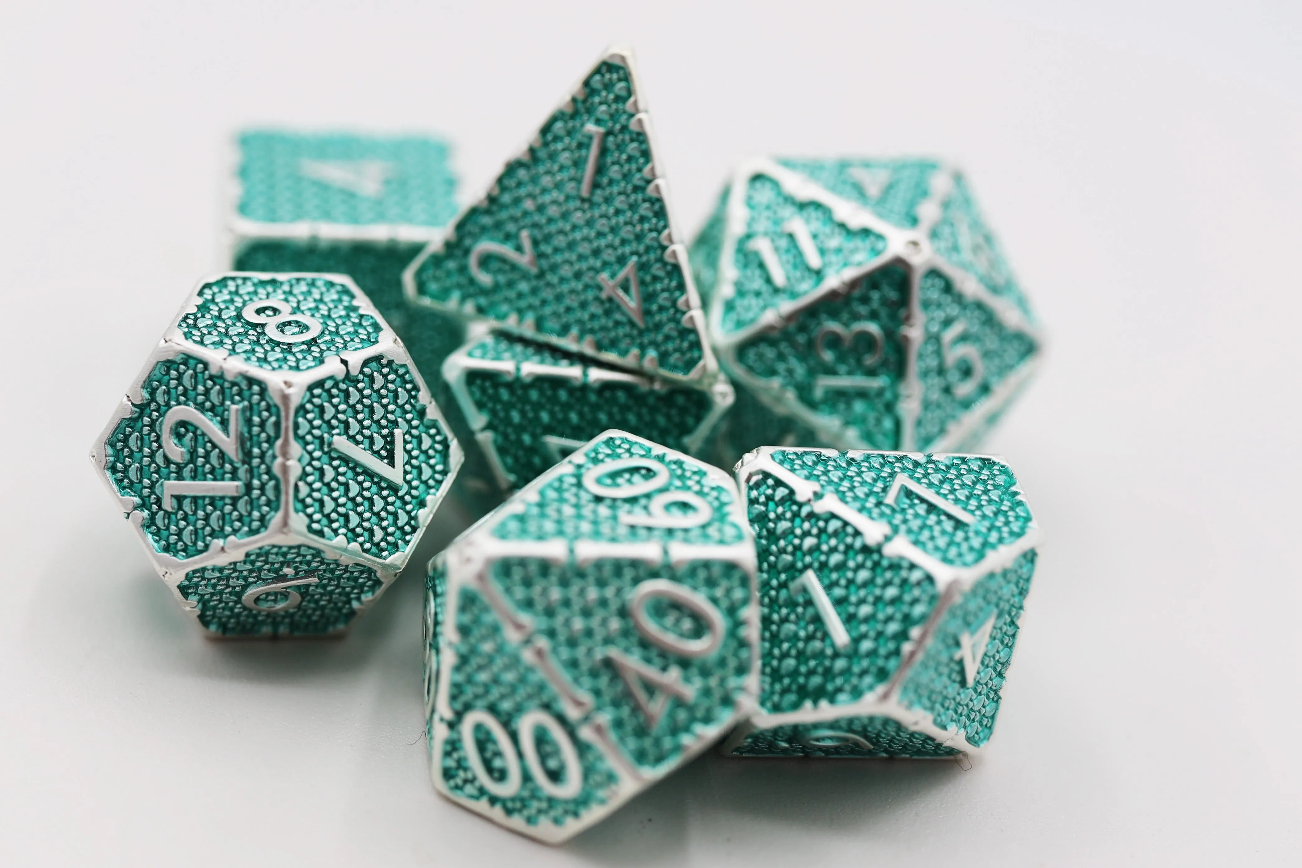 Grassy Paw Prints - Metal RPG Dice Set