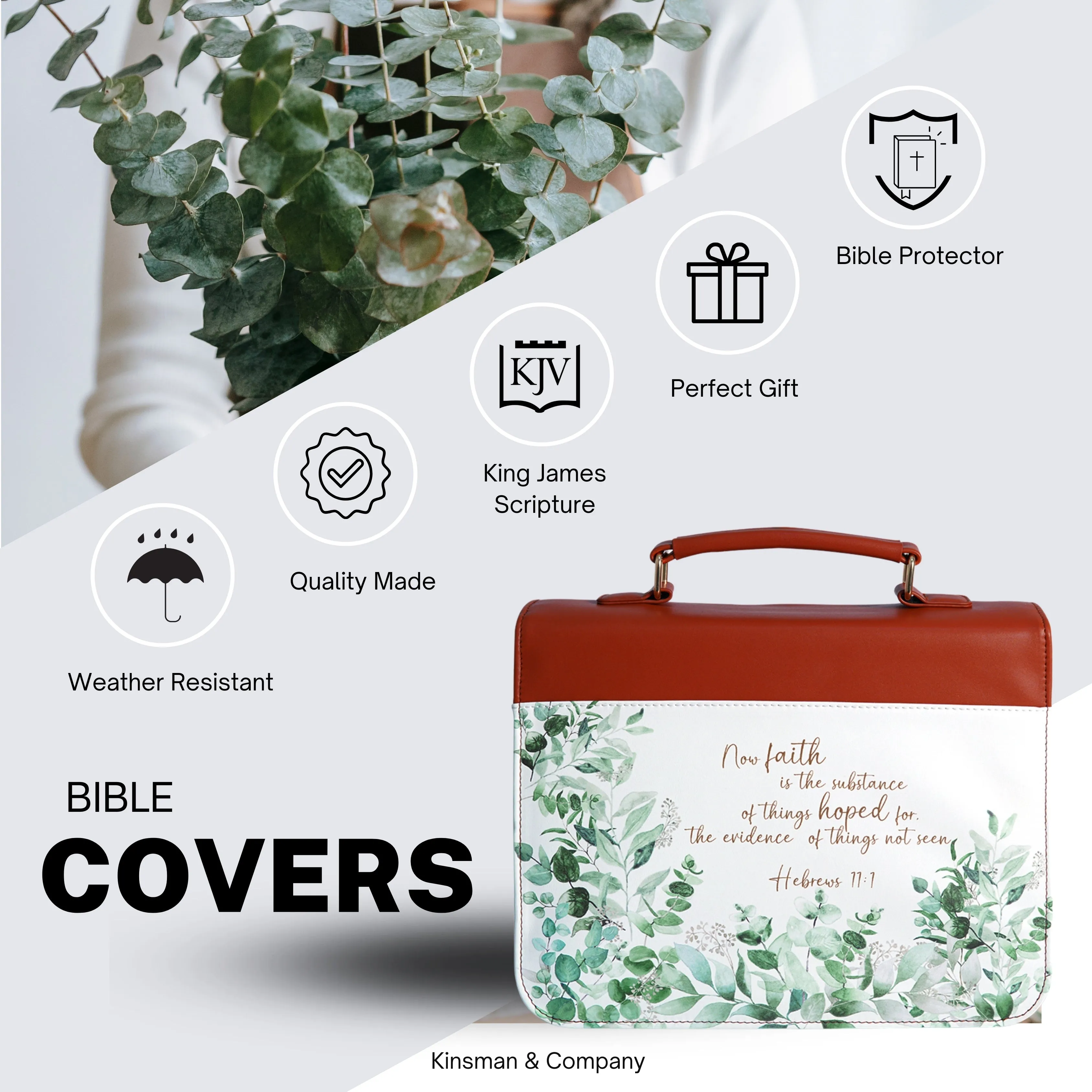 Green Eucalyptus Bible Covers for Ladies with Great Organization