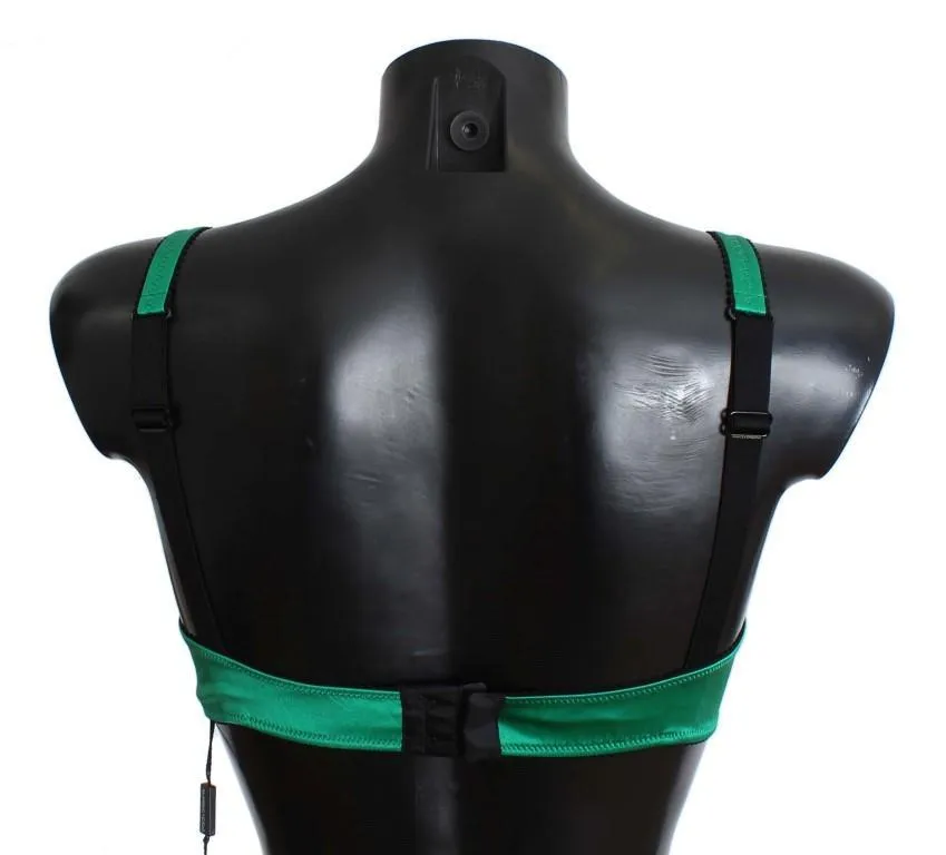 Green Satin Black Lace Stretch Underwear Bra