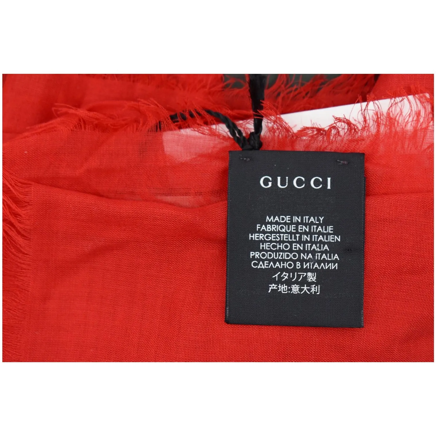 GUCCI Coco Capitan Logo Silk Scarf Red
