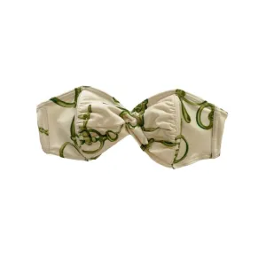 Gucci Cream Bamboo Logo Bikini Top
