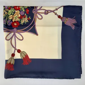 Gucci Floral and Tassel-print Silk Shawl in Ivory