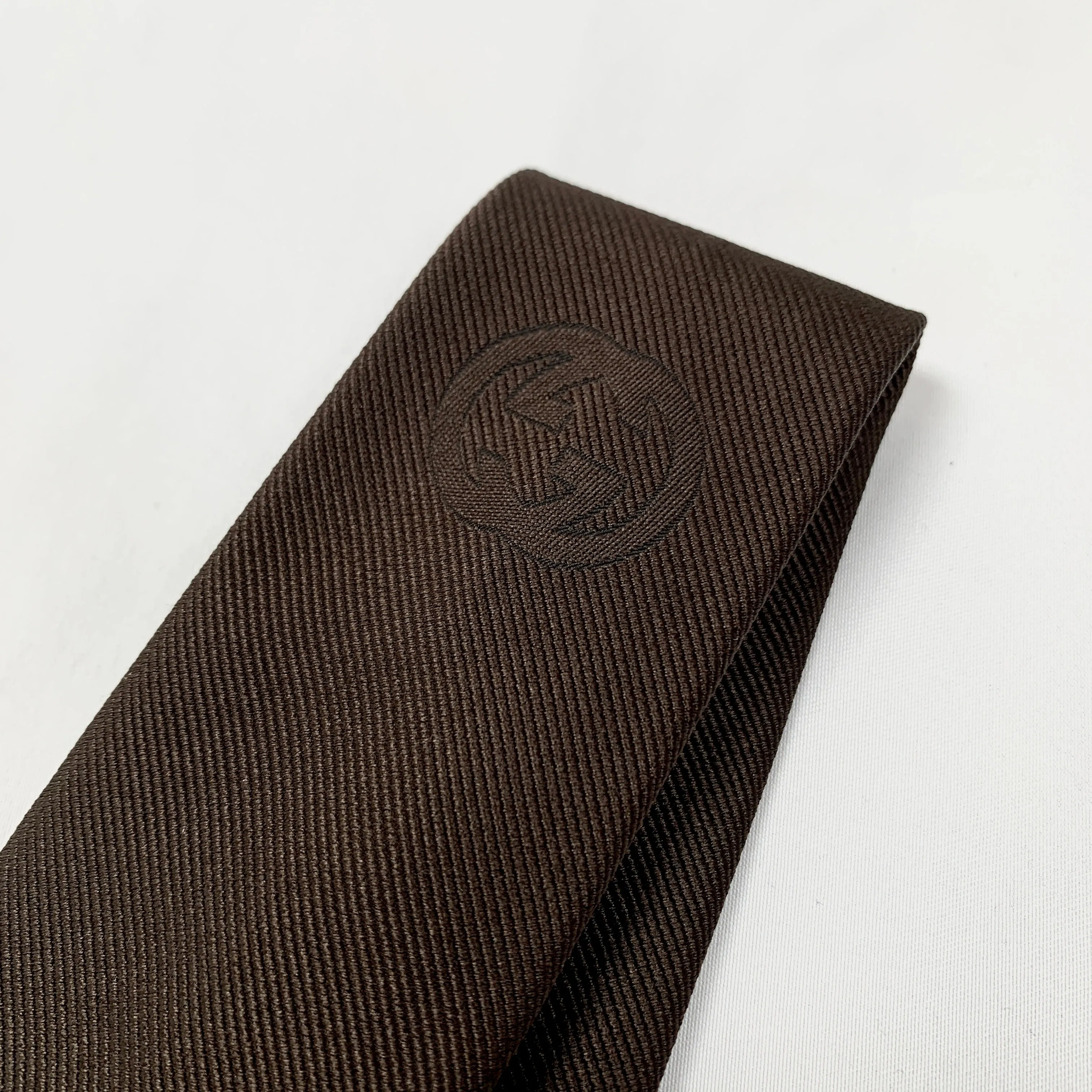 Gucci Interlocking GG Logo Neck Tie in Coffee Brown