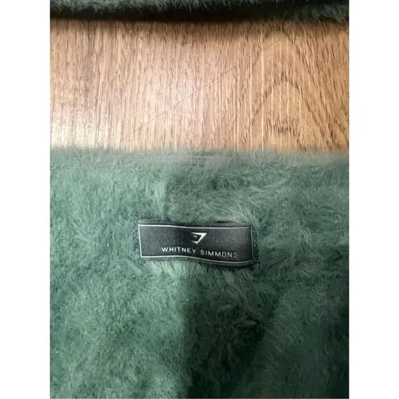 Gymshark x Whitney Simmons set green eyelash fuzzy knit bandeau top &amp; shorts Set