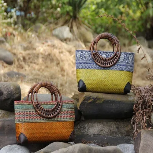 Handmade Rattan Straw Woven Tote Bag