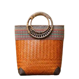 Handmade Rattan Straw Woven Tote Bag