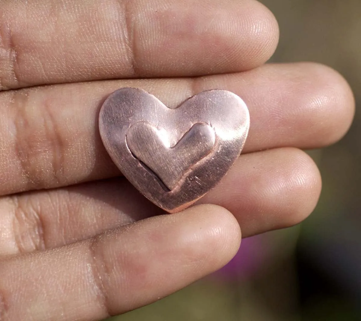 Heart with Embossed heart blanks for Enameling Stamping Texturing Metalworking Jewelry Making Blanks