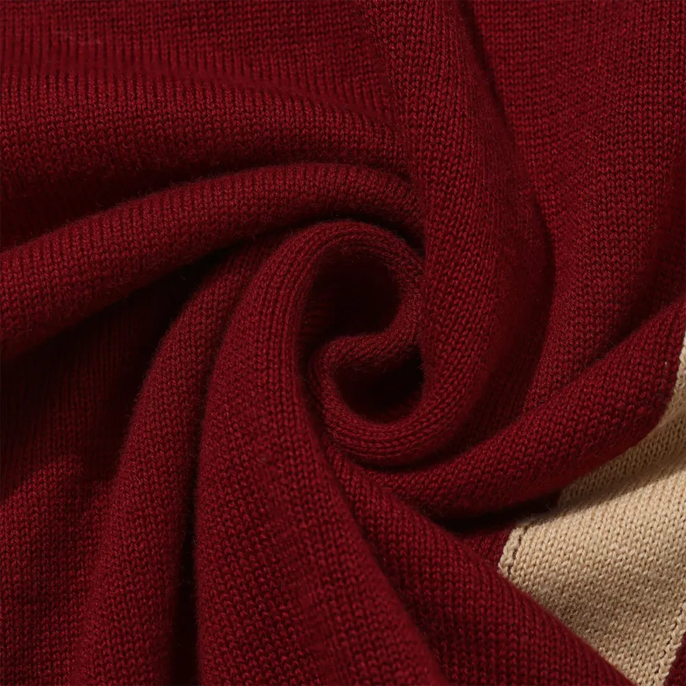 Helas Fella Knit Long Sleeve Polo | Burgandy