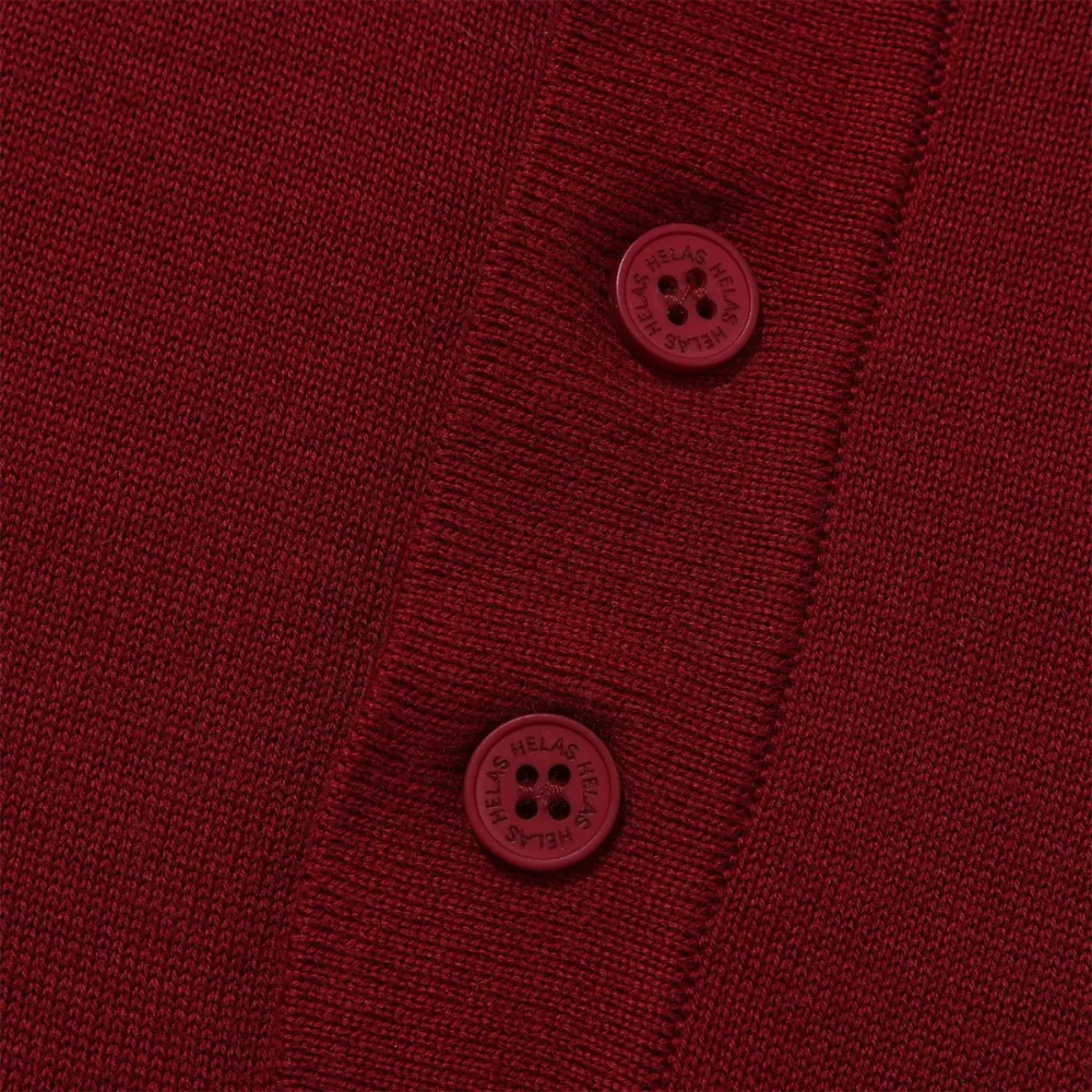 Helas Fella Knit Long Sleeve Polo | Burgandy
