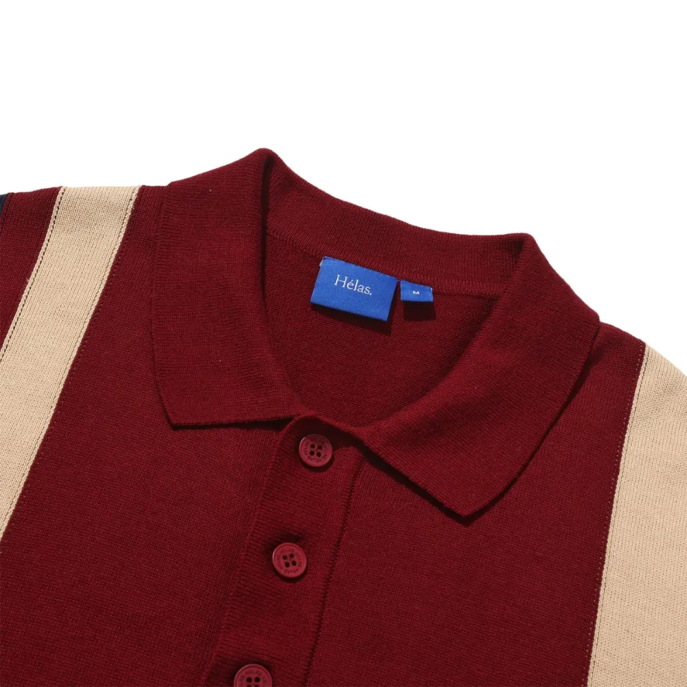 Helas Fella Knit Long Sleeve Polo | Burgandy