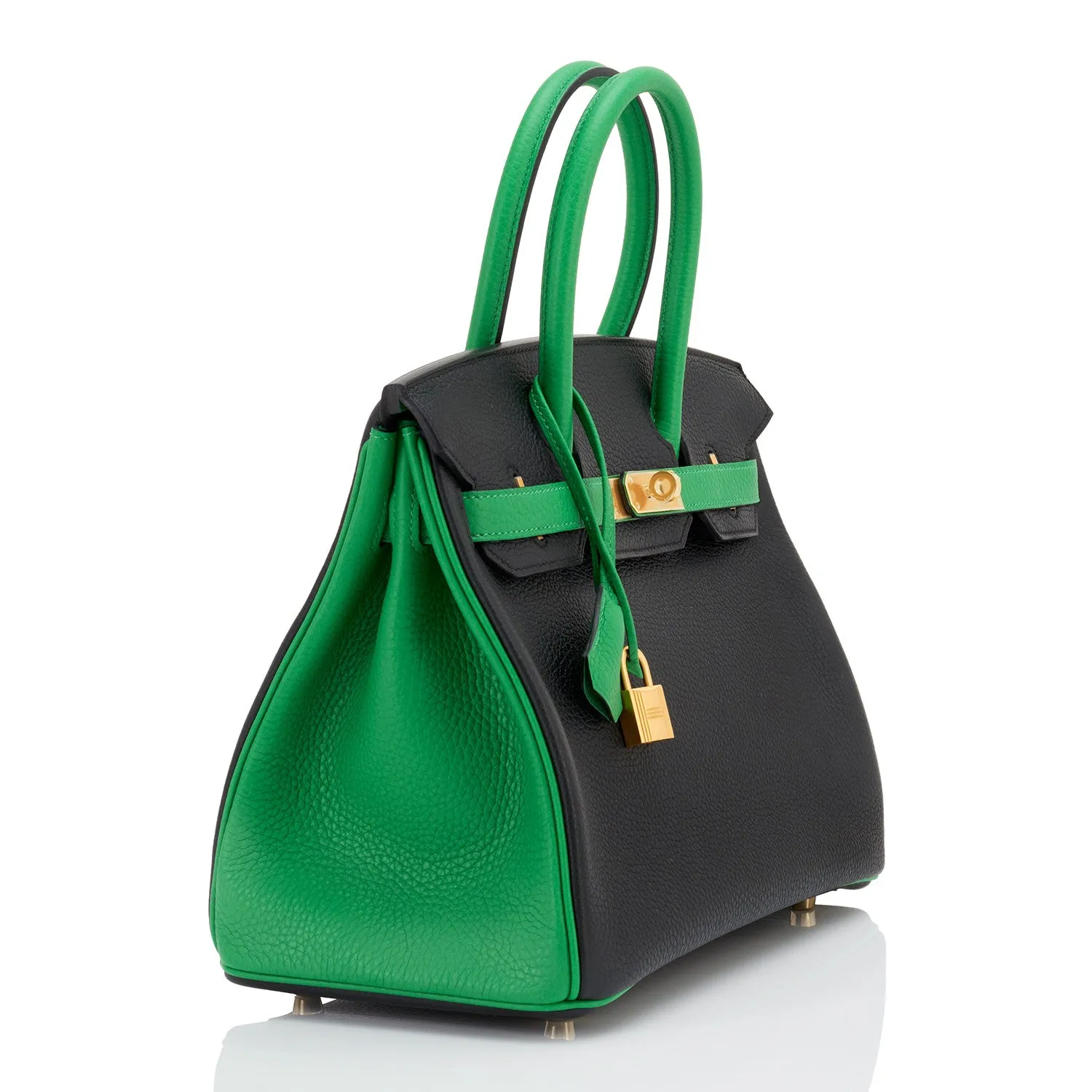 Hermes HSS Bamboo and Black Bi-Color SO Birkin Bag 30cm Gold Hardware
