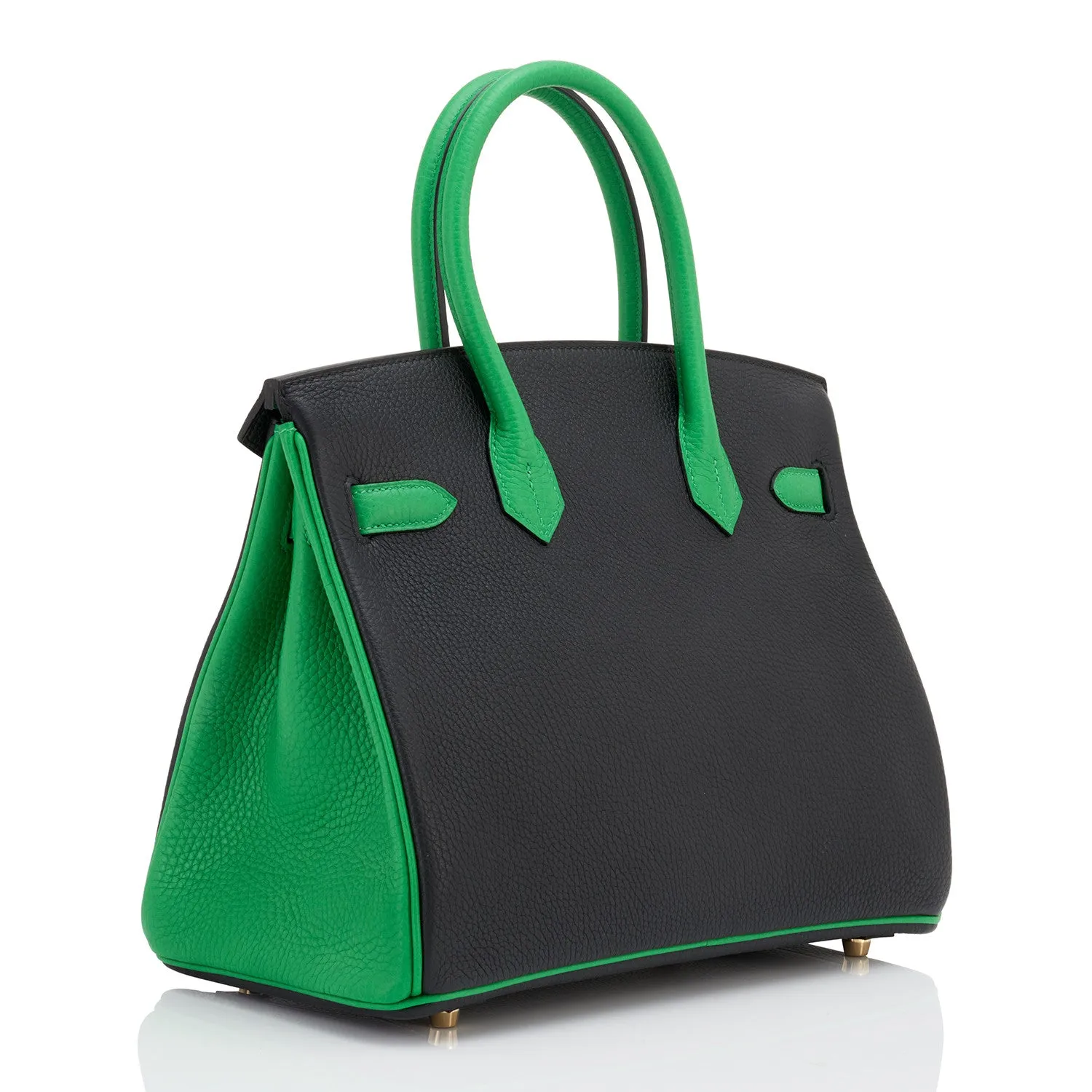 Hermes HSS Bamboo and Black Bi-Color SO Birkin Bag 30cm Gold Hardware