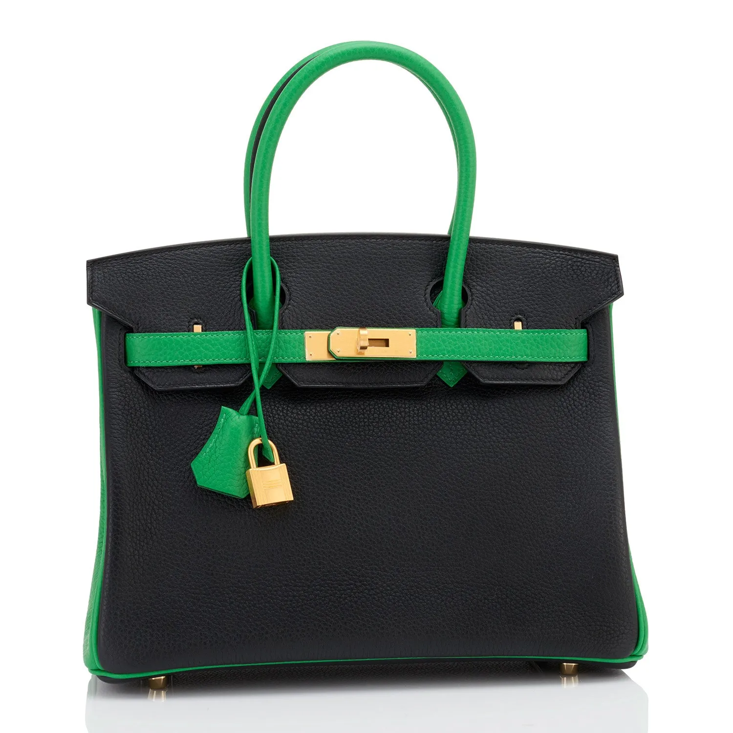 Hermes HSS Bamboo and Black Bi-Color SO Birkin Bag 30cm Gold Hardware