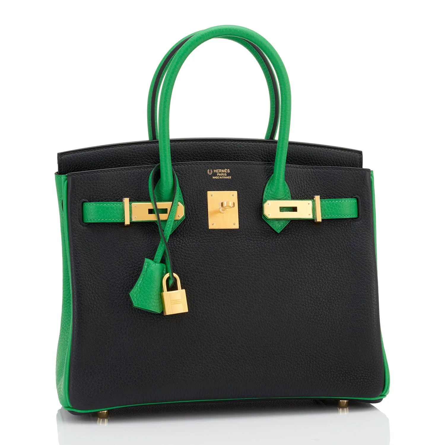 Hermes HSS Bamboo and Black Bi-Color SO Birkin Bag 30cm Gold Hardware