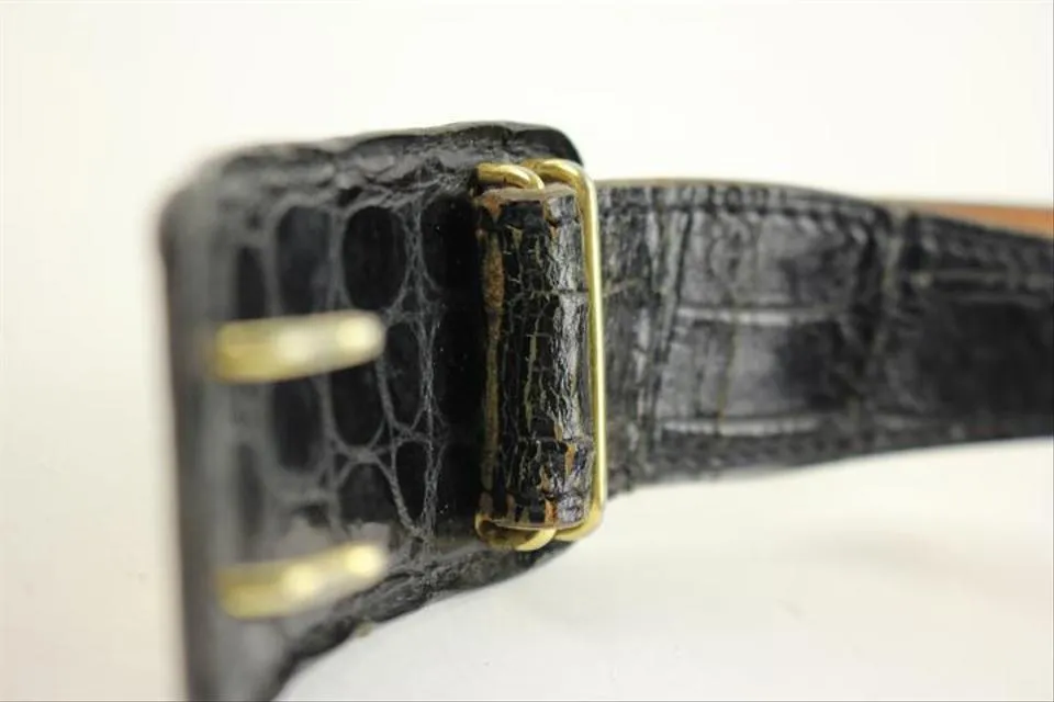 Hermès Crocodile Carriage Belt Black 106HERA823