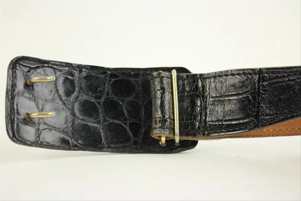 Hermès Crocodile Carriage Belt Black 106HERA823