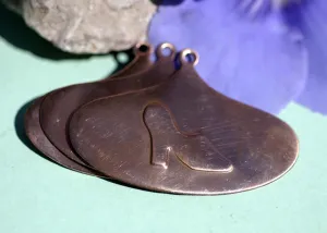 High Heel Shoe Embossed on Arabic Earrings with Hole Cutout Blank for Enameling Stamping Texturing Jewelry Making Blanks - 4 pieces