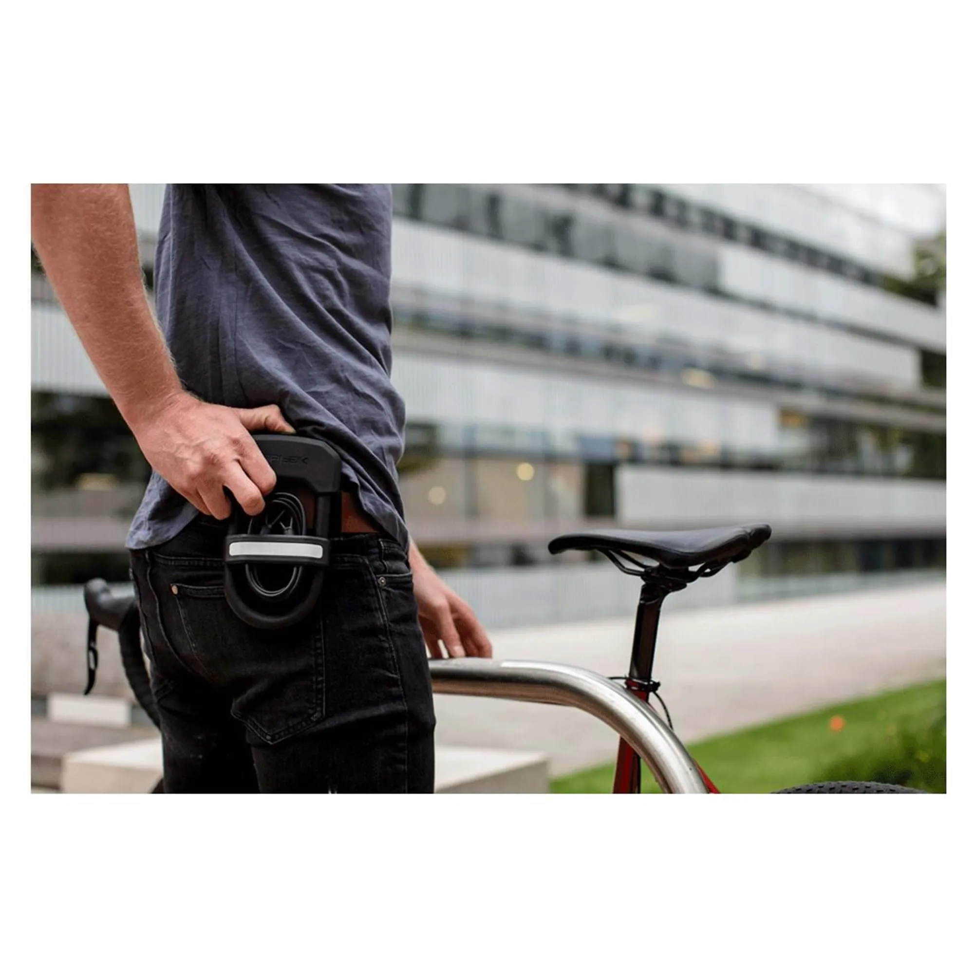 Hiplok DC D Lock   0.9m Cable   Cable Holder (Silver Sold Secure)