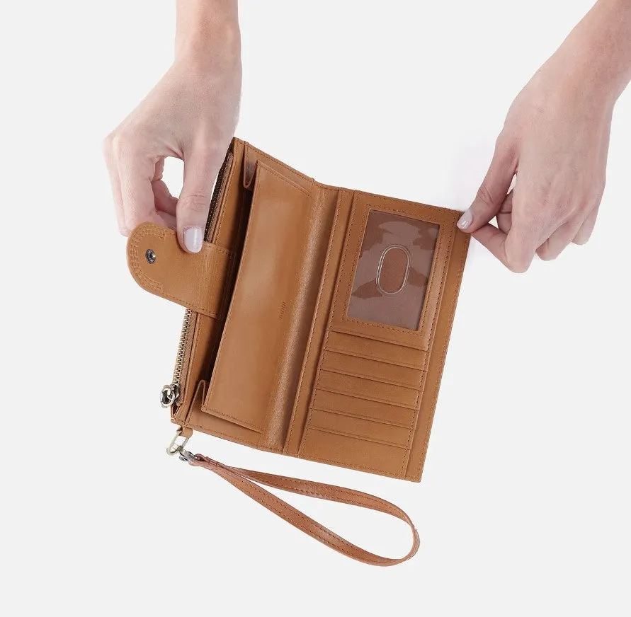 Hobo Kali Phone Wallet Natural Polished Leather