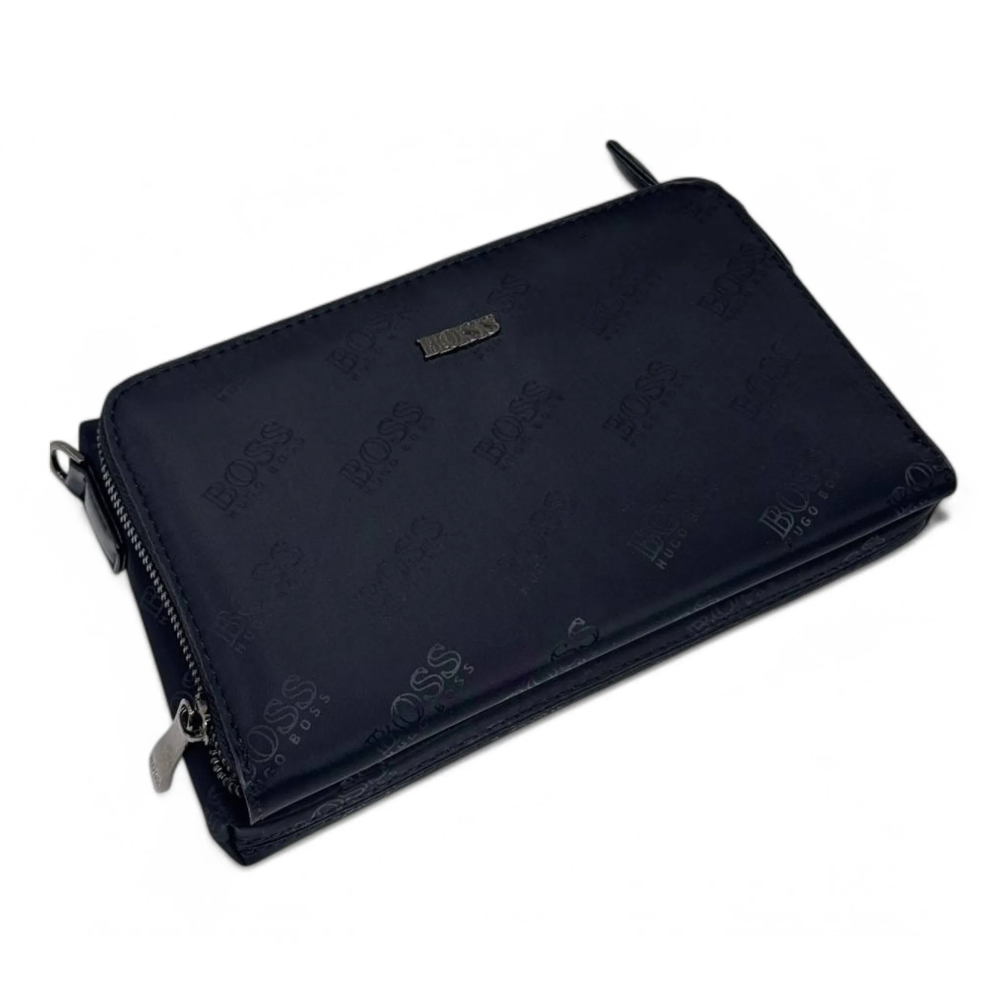 Hugo Boss Black Monogram Clutch & Cross