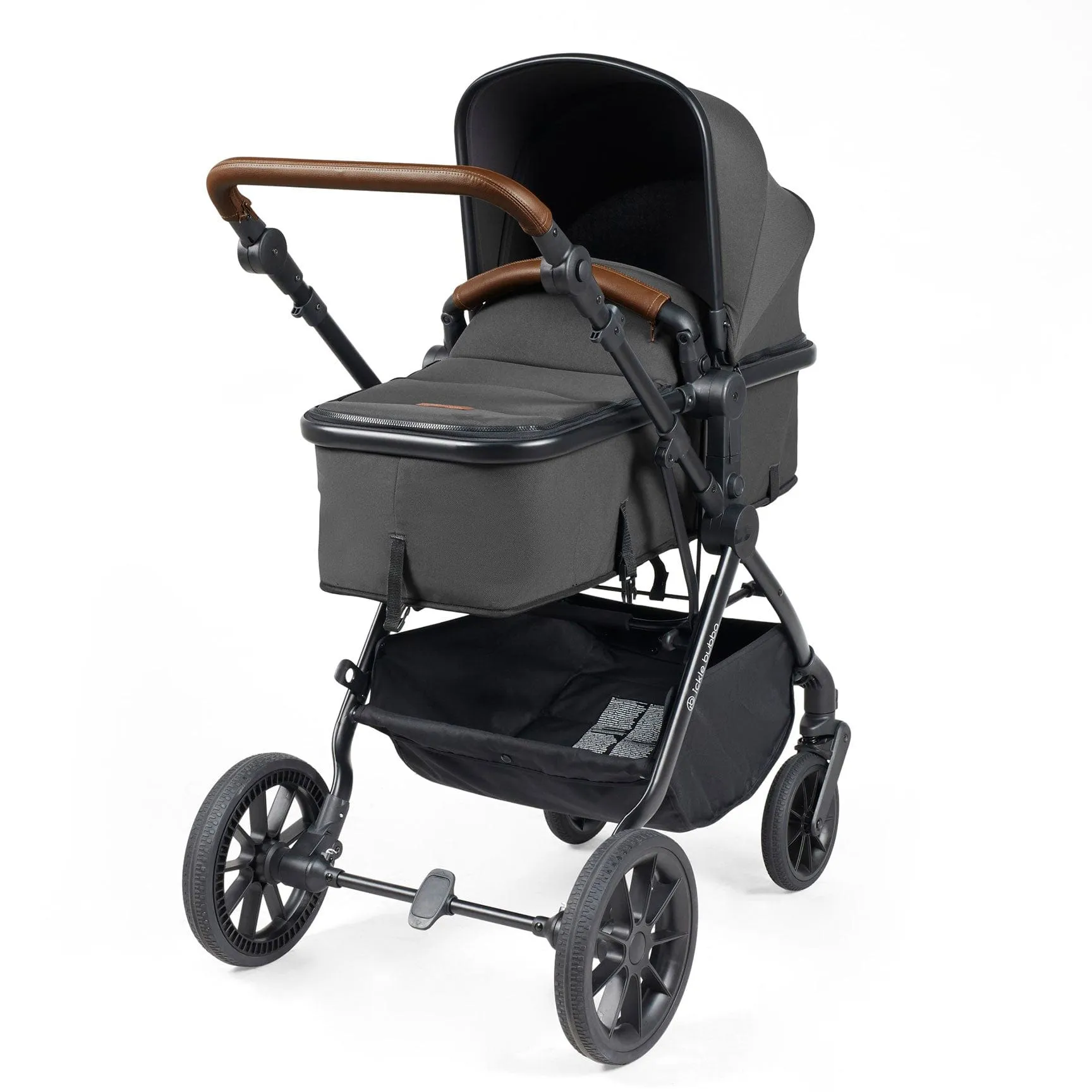 Ickle Bubba Cosmo 2 in 1 Plus Carrycot & Pushchair - Black/Graphite Grey