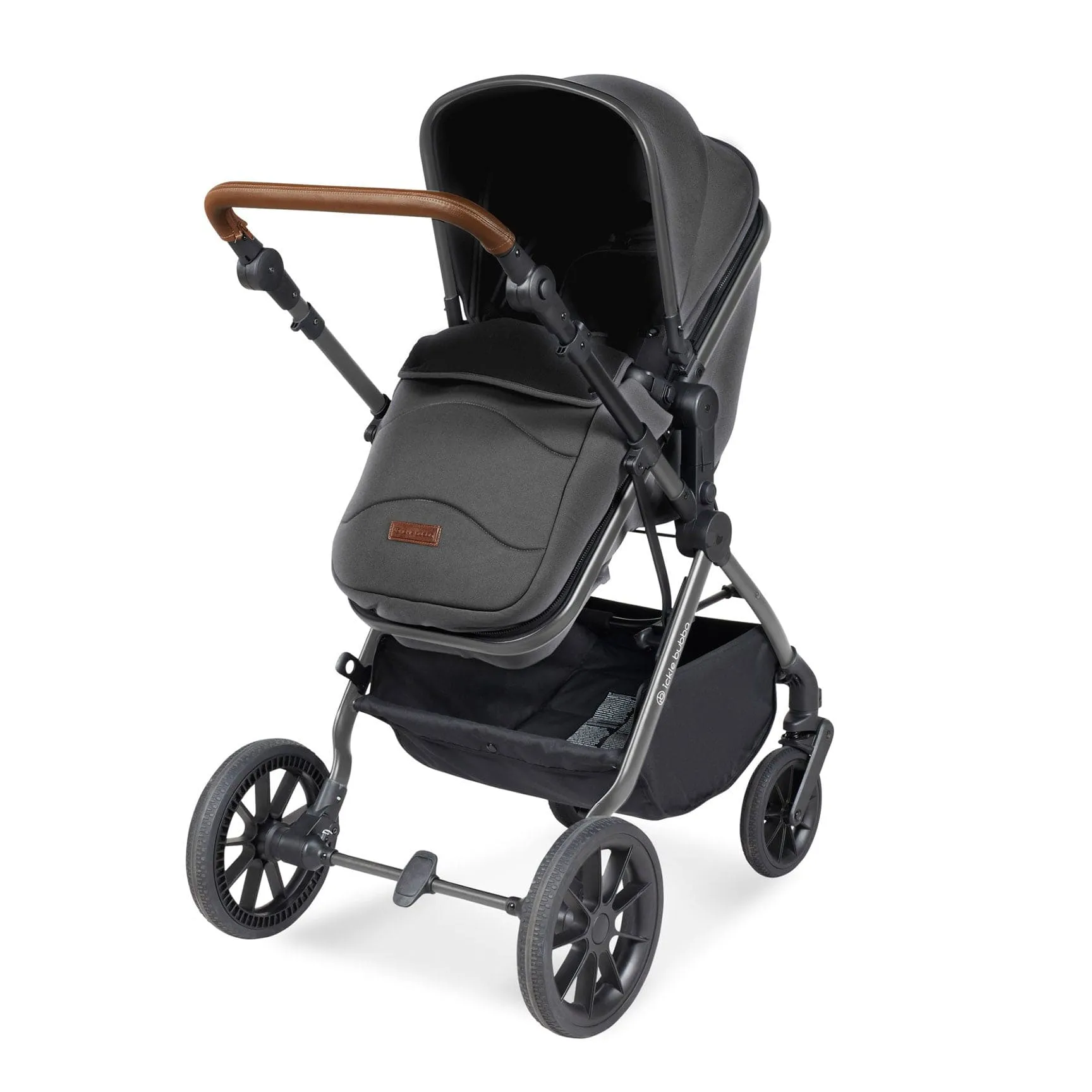 Ickle Bubba Cosmo 2 in 1 Plus Carrycot & Pushchair - Black/Graphite Grey