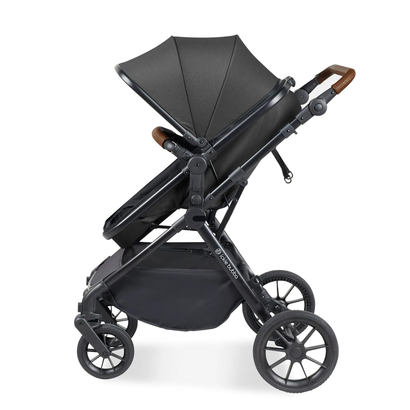 Ickle Bubba Cosmo 2 in 1 Plus Carrycot & Pushchair - Black/Graphite Grey