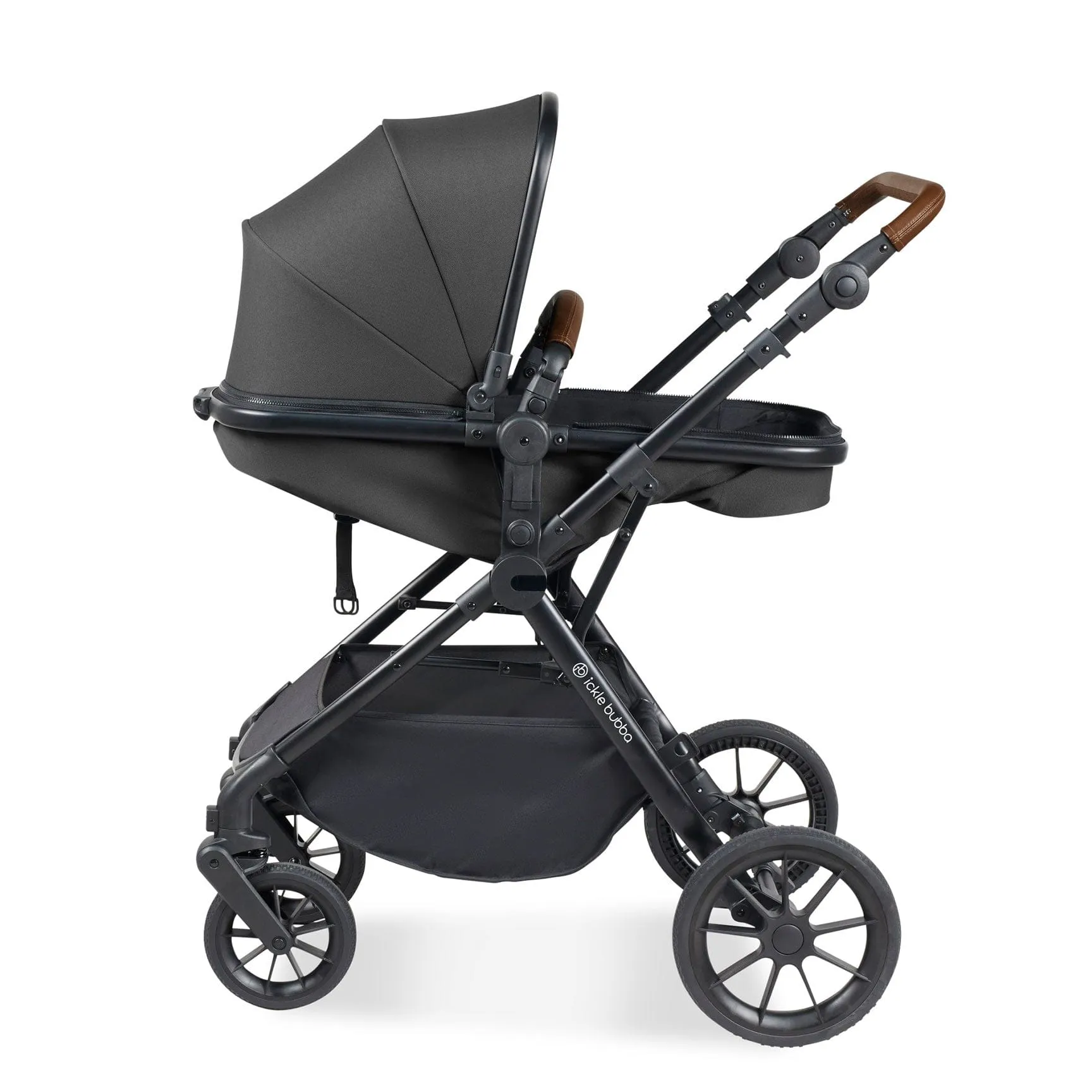 Ickle Bubba Cosmo 2 in 1 Plus Carrycot & Pushchair - Black/Graphite Grey