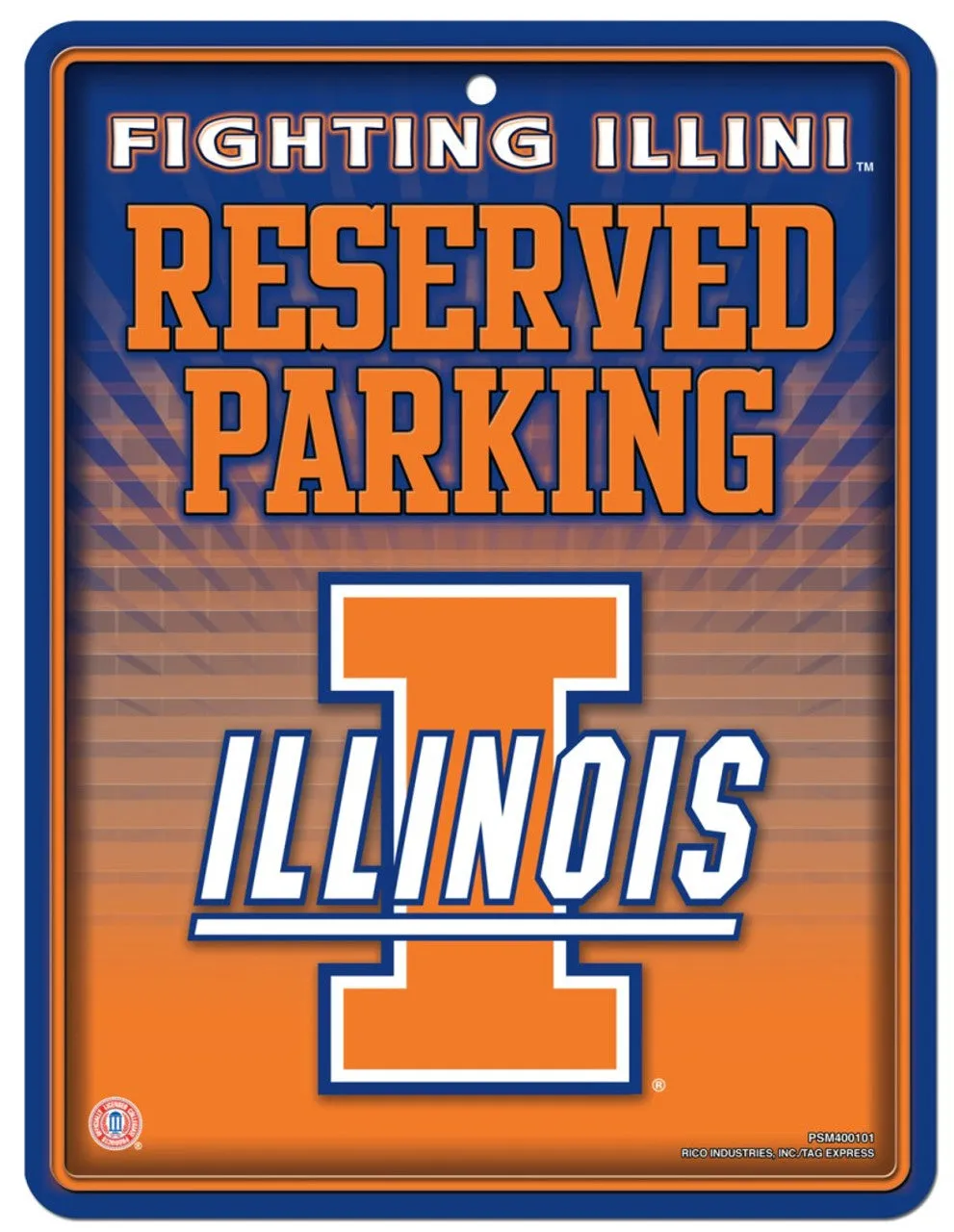 Illinois Fighting Illini Metal Parking Sign - Special Order
