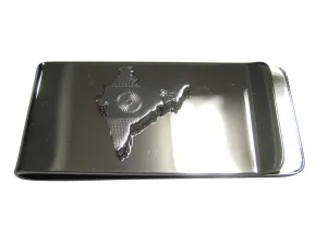 India Map Shape and Flag Design Money Clip