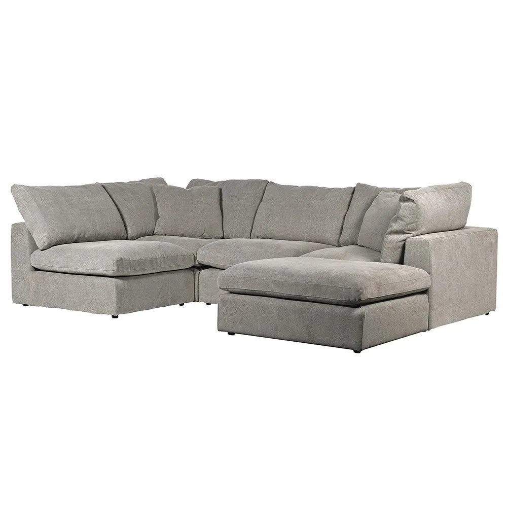 Ines Grey Linen Sectional Corner Sofa