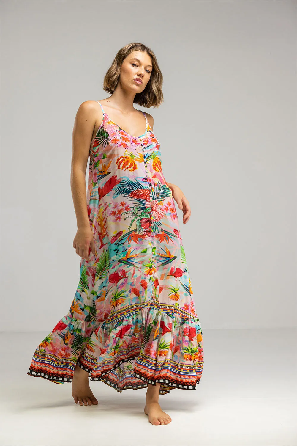 Inoa Frill Strap Maxi Jardin De Paris I22s15