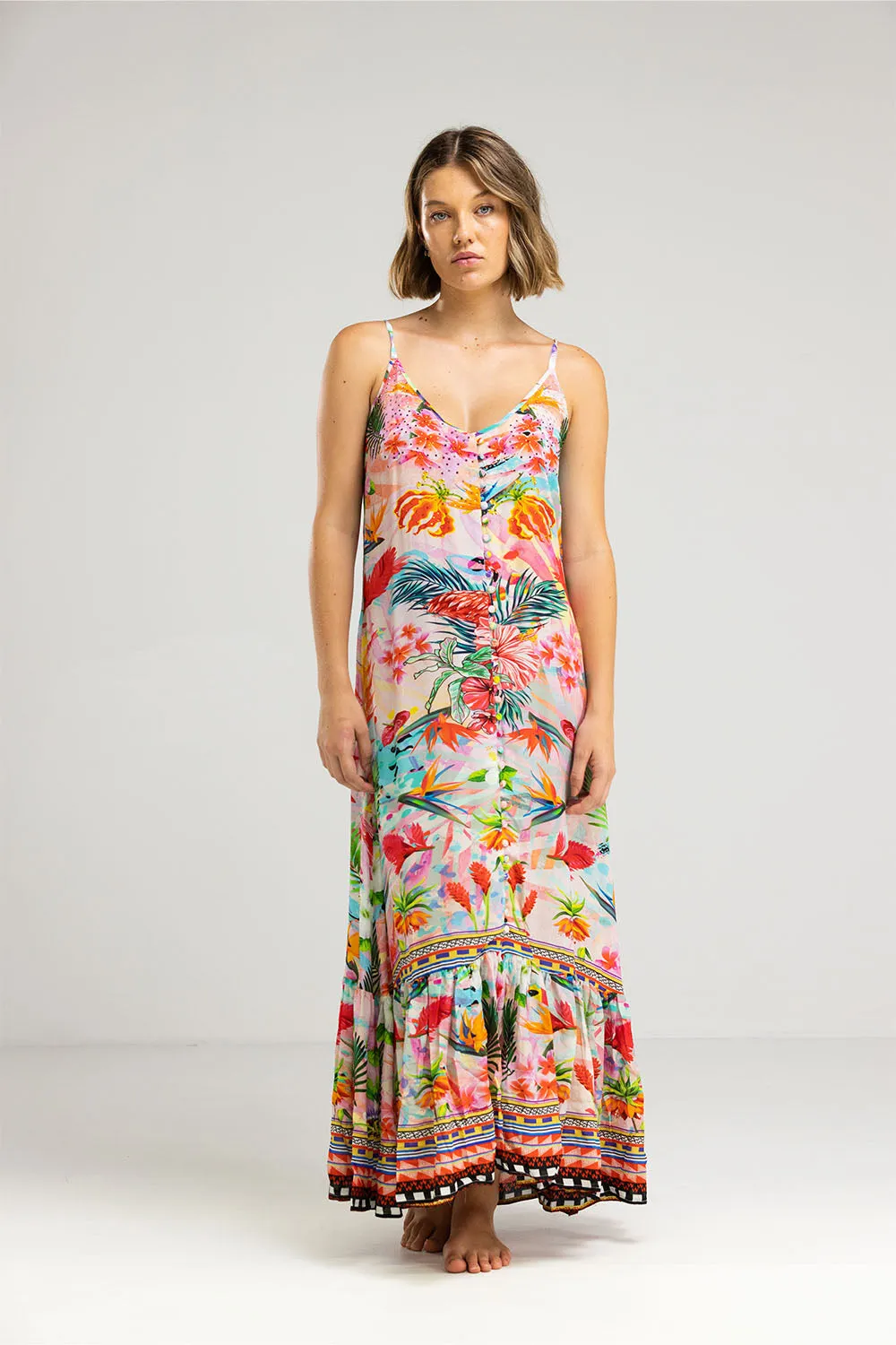 Inoa Frill Strap Maxi Jardin De Paris I22s15