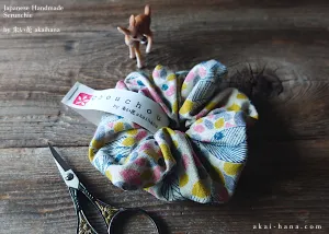 Japanese Handmade Scrunchies, Promenade Natural ⦿scjf0047