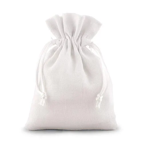 Jewelry only (no ornaments) - Small White Drawstring Gift Pouch