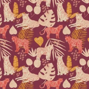 Jungle Cruisin' - Stripe Squad - Passion Pink Unbleached Canvas Fabric --  Cotton   Steel Fabrics