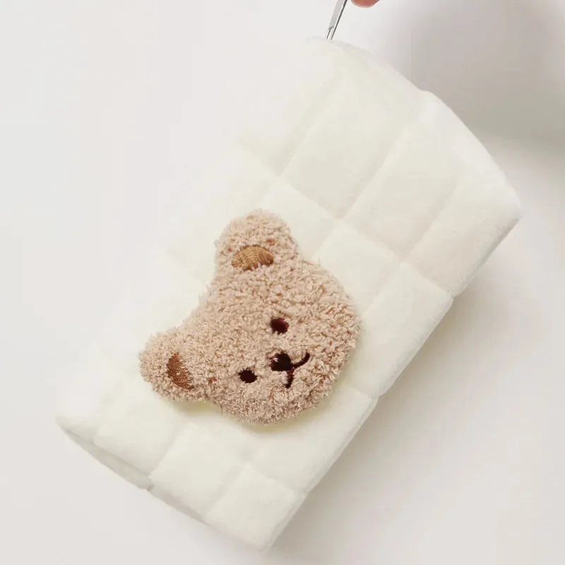 Kawaii Bear Baby Toiletry Bag 🐻✨ - Cute Cotton Makeup & Diaper Organizer for Moms! 🍼💖