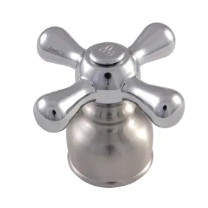 Kingston Brass KBH727AXC Metal Cross Handle (Cold Side), Brushed Nickel/Polished Chrome