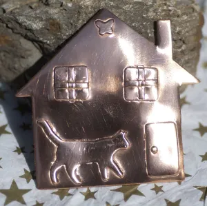 Kitty House 67mm x 64mm Embossed Cutout Shape for Metalworking Jewelry Making Shape Blank Variety Metals