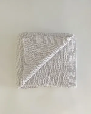 Knit Large Throw - Light Grey
