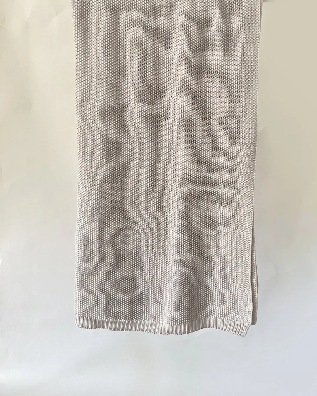 Knit Large Throw - Light Grey