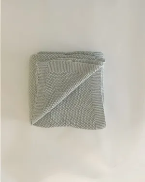 Knit Large Throw - Light Sage