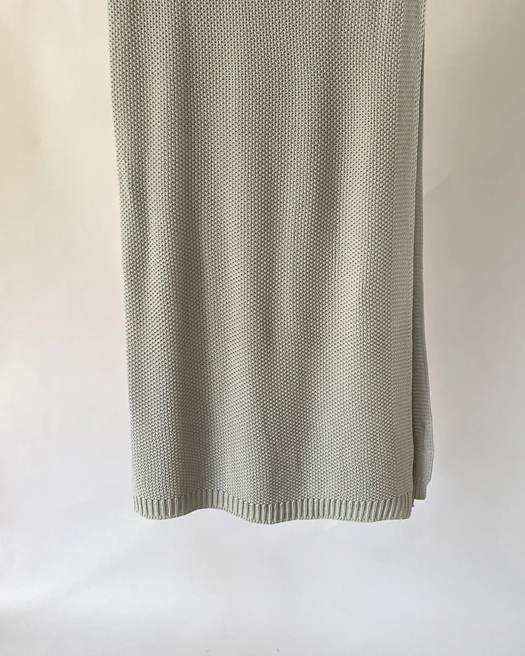 Knit Large Throw - Light Sage
